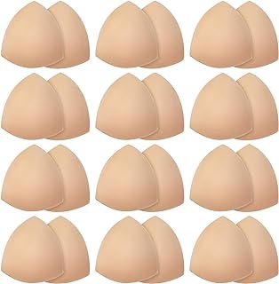 Geyoga 12 Pairs Triangle Sports Bra Inserts Push Up Breast Bra Insert Pads Removable