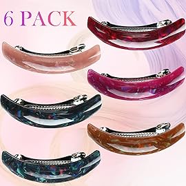 WILLBOND 6 Pcs Hair Barrettes for Women Large Barrettes Hair French Clips Pin Retro Clasp for Mom Gifts Women Accessories, 6 Colors(Multicolor,Vibrant)
