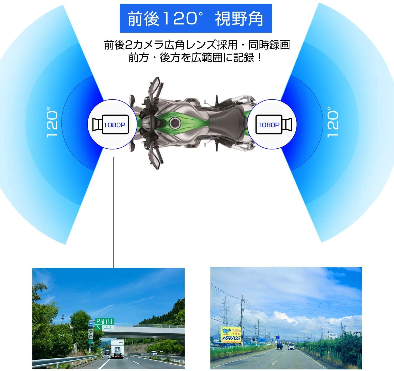 Amazon.co.jp: AKEEYO バイク用 ドライブレコーダー 前後カメラ