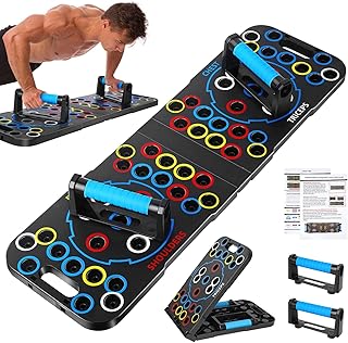 Eocean Push Up Board 56-in-1, Bigger Size Multi-function Foldable Push Up Bar, Portable Push Up Handles for Floor, Professional Push Up Board System for Strength Training, Fits Men and Women