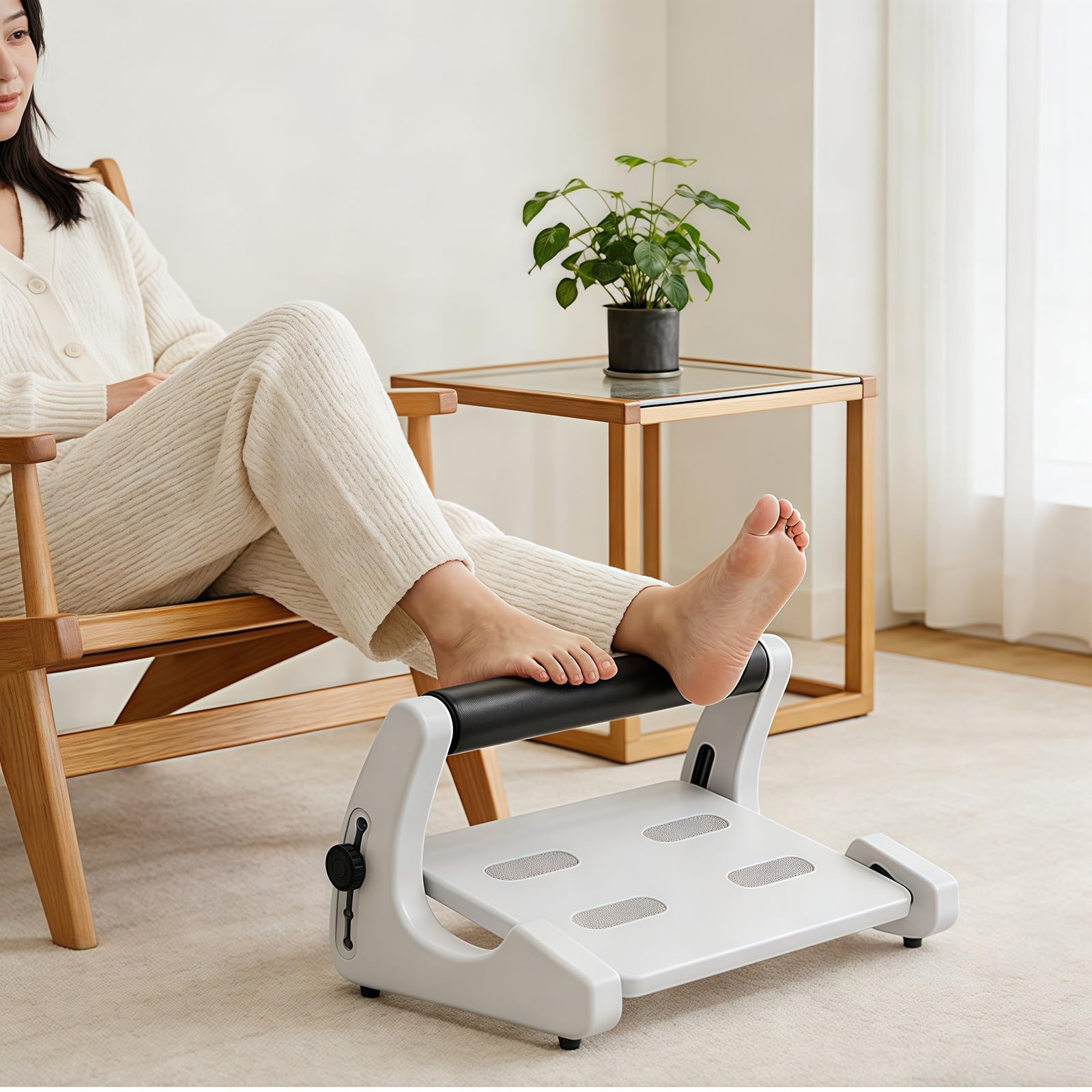 Reposapiés Multiángulo Regulable, Taburete Ergonómico Bajo Escritorio