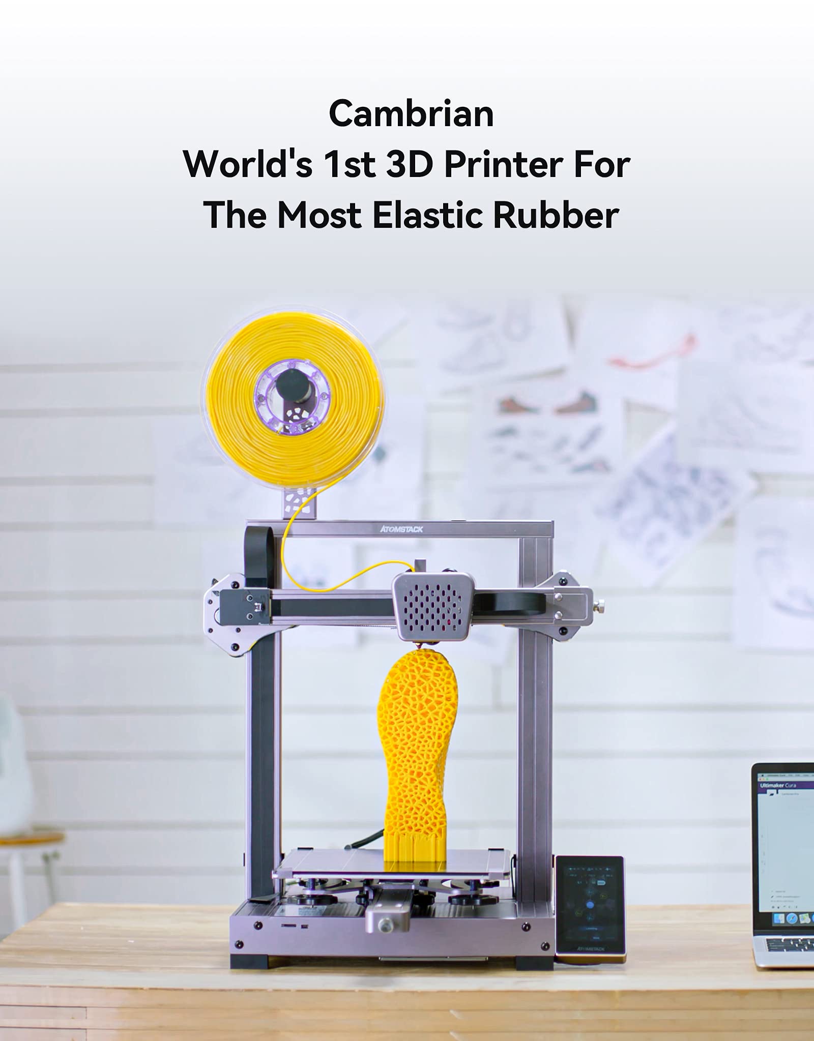 【未使用】AtomStack Cambrian Max TPRラバー3Dプリンタ US Direct] Atomstack Cambrian Max 3D Printer for Rubber Material
