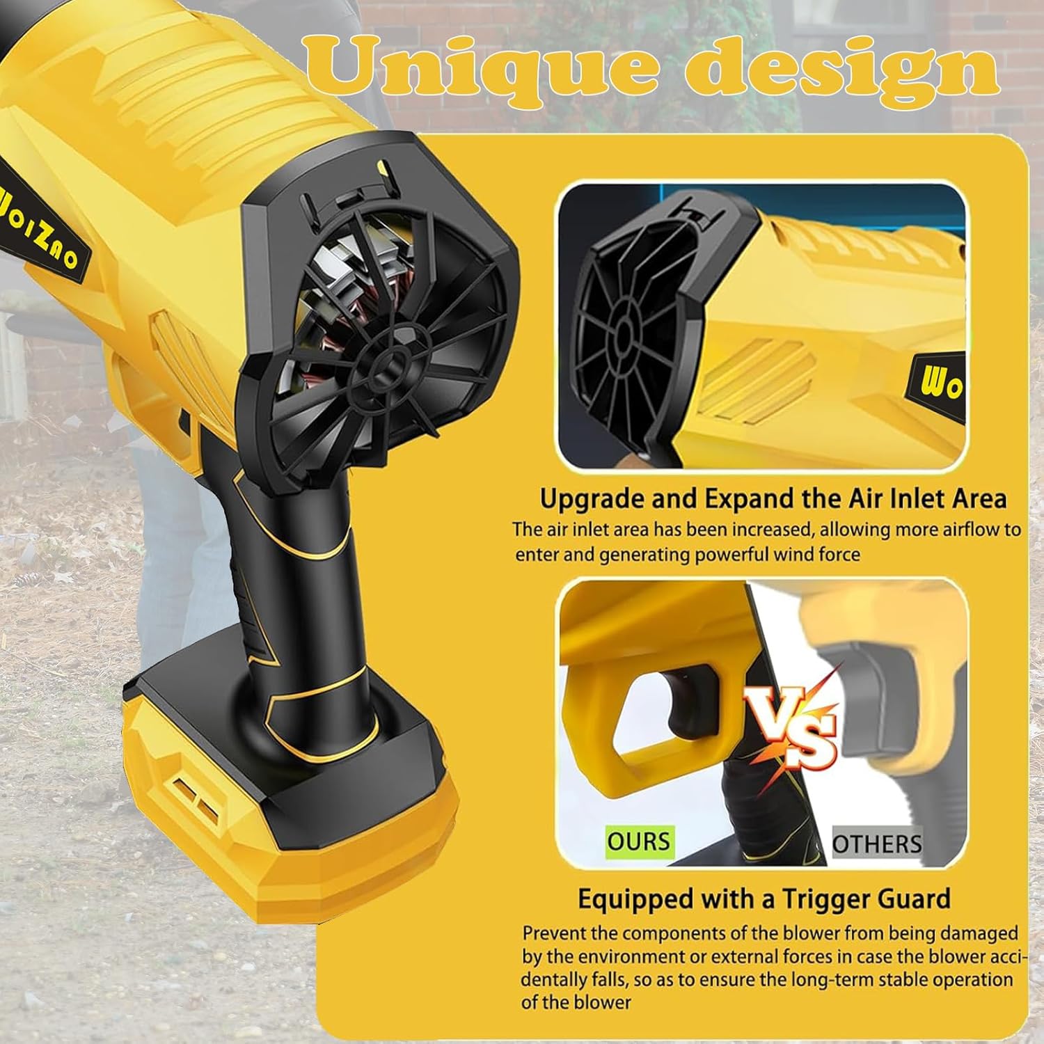 Handheld Leaf Blower Cordless Brushless Compatible with DeWalt 20V Battery,Extended Nozzles,Mini Lightweight Small Turbo Jet Blower for Patio,Lawn,Yard,Snow Leaves and Dust Car Dryer,Tool Only - Image 6