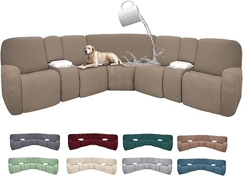 Miniatura 103 de Fundas 100% impermeables para sofá reclinable seccional, fundas para sofá reclinable en forma de L, funda para sofá seccional de esquina en forma de