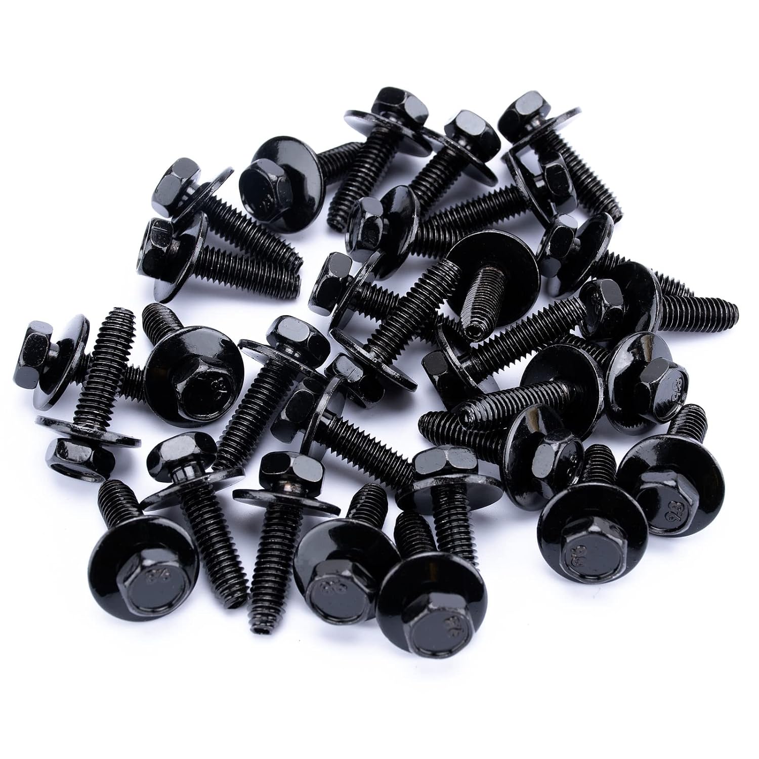 30PCS M6-1.0 x 25mm Metric Hex Head Sems Bolts for GM 11503834, 20351035