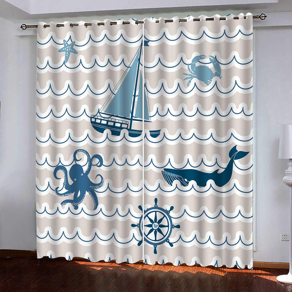 Rideau occultant abstrait 140x240 cm | Lot de 2 pièces à oeillets