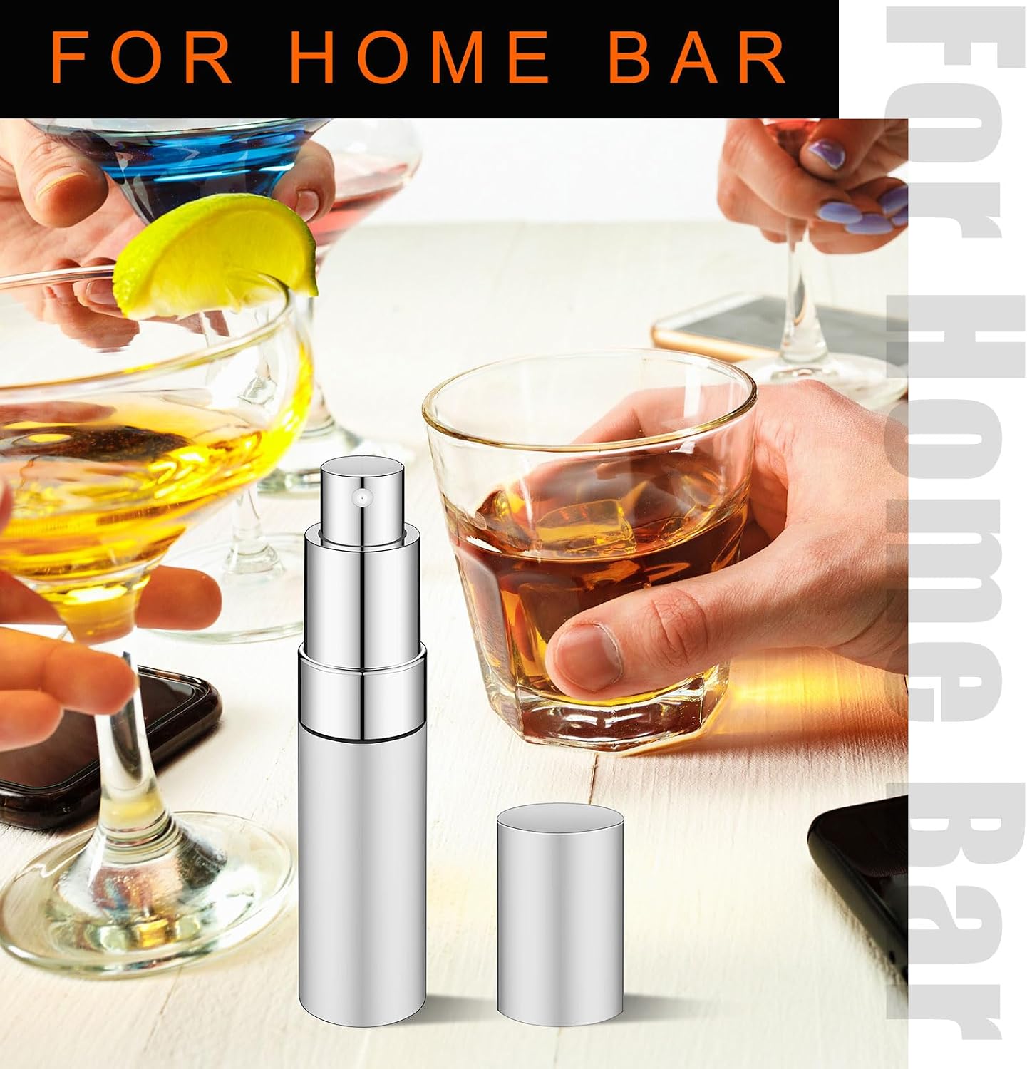 Willinglong 4 Pcs Cocktail Martini Atomizer with Funnel, 15ml