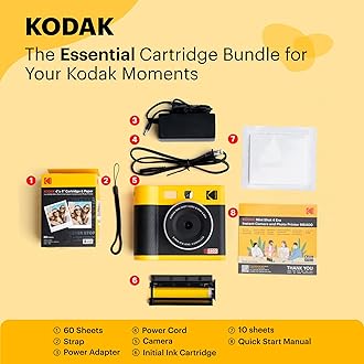 KODAK Mini Shot 4 ERA 4PASS 2-in-1 Instant Camera and Photo Printer (4x4) (Yellow, Camera + 70 Sheets)