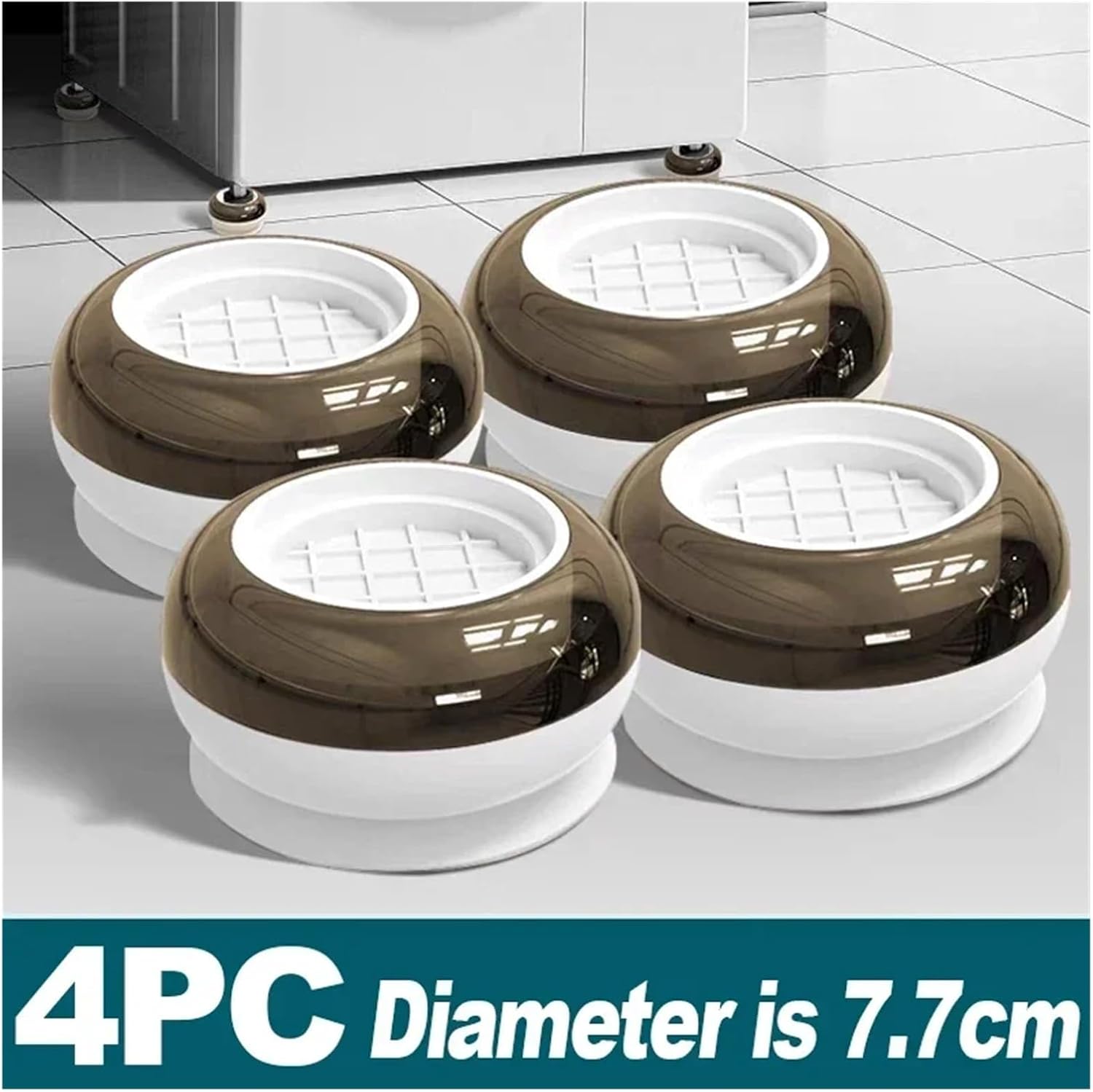 Washing Machine Anti Vibration Pads Adjustable Furniture Rubber Foot Mats Non-Slip Silent Cushions Refrigerator Support(White-4pcs)