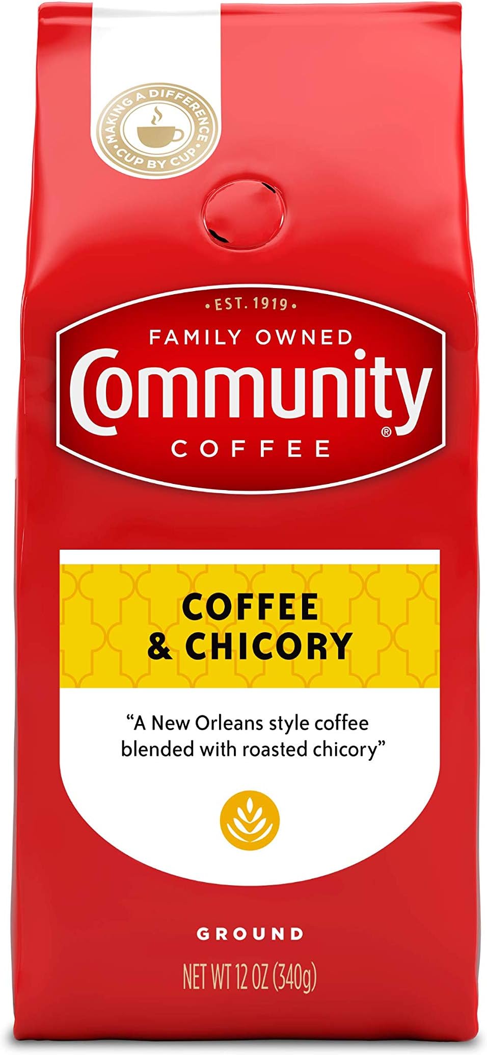 Rich & Flavourful Coffee & Chicory Medium Roast Ground Coffee 340g Bag