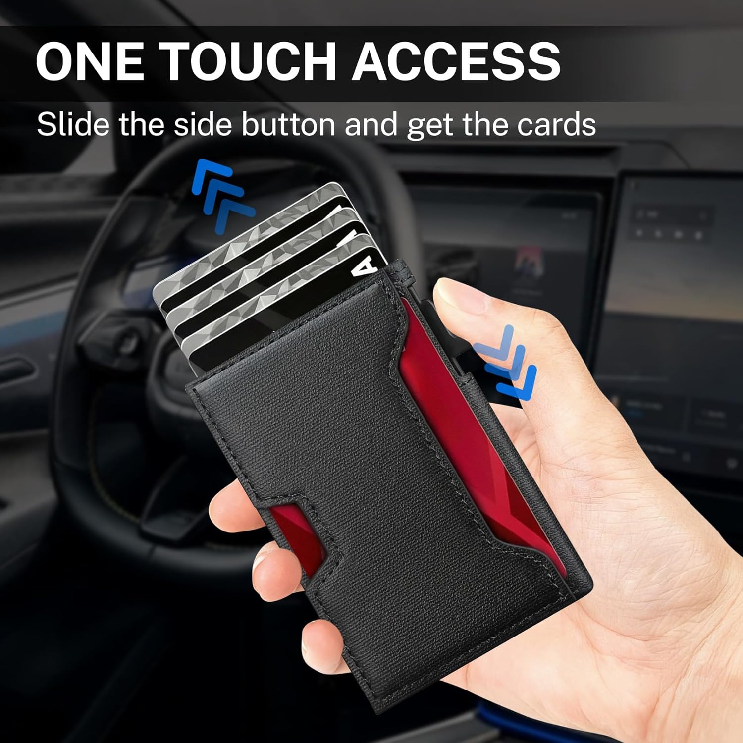 Wallet for Men RFID Wallet with Slim Pop Up Card Holder for 10-12 Cards, Smart Minimalist Credit Card Holder with ID Window, Bifold Wallet for Front Pocket, Christmas Gifts for Men - Image 2