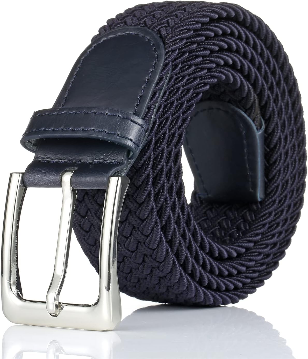 Elastic Braided Belt, 1 3/8", Woven Stretch Belt for Golf Casual Jeans Shorts Pants