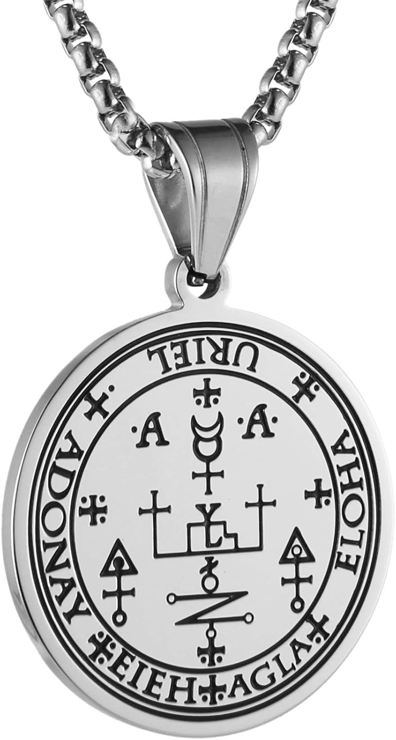 Amazon.com: HZMAN Stainless Steel Sigil of Archangel Uriel Talisman Pendant  Necklace 22+2 Inch Chain: Clothing, Shoes & Jewelry