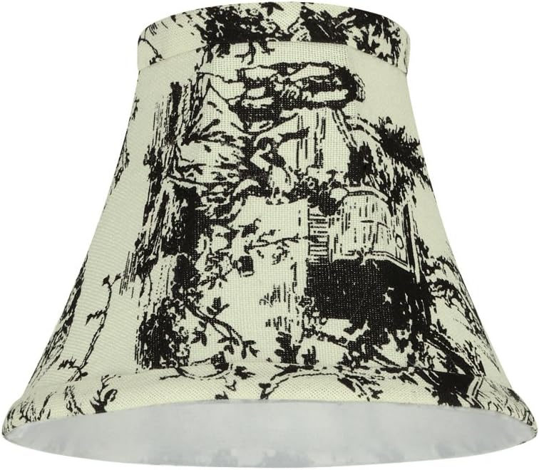 Best Cyber Deals 🔥 Aspen Creative 30067-5 6 Bottom Width Transitional Design Small Bell Shape Chandelier Clip-On Lamp Shade Set with Printed Pattern (5 Pack), 3 x 6 x 5, 5 Count
