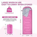 Clostnature Sac de couchage pour adultes et enfants - Sacs de couchage légers pour le camping, Design compact ultra-léger pour le backpacking, chaud et spacieux pour un usage unique, idéal pour les filles, les garçons, les jeunes