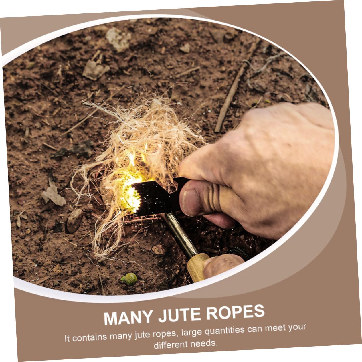 Yardwe Survival Wick Rope Set 4pcs Jute Cord Wick Jute Cord for Outdoor Fire Making