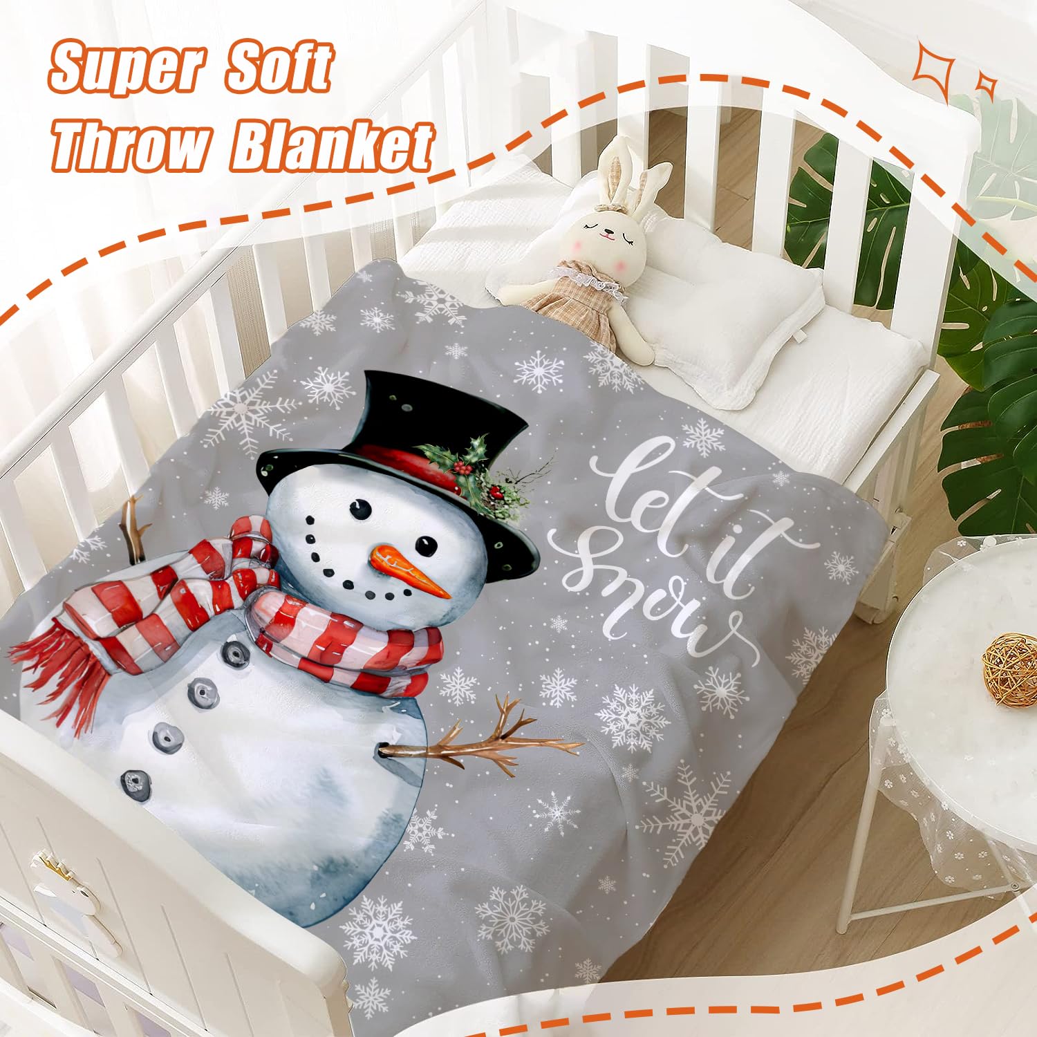 Christmas Snowman Throw Blanket - Pink Holiday Fleece Blanket 30x40 Inches, Soft Lightweight For Baby, Toddler, Pet - View #6