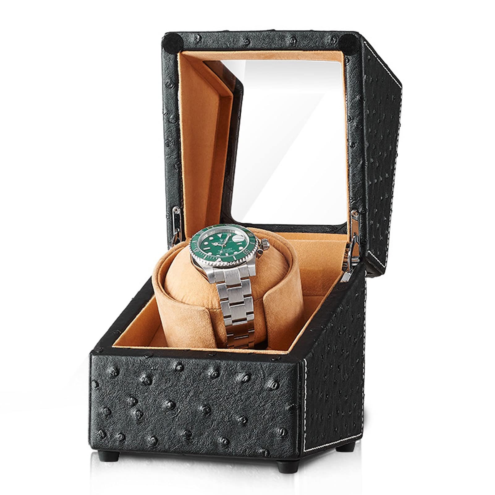 CGCSYZ Single Watch Winder Automatic Watch Winder Watch Box Case Quiet Japanese Motor, Battery Powered Or AC Adapter (D)