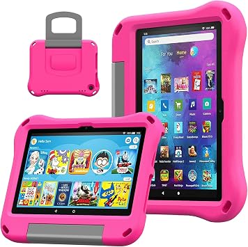 Fire HD 8 Tablet Case for Kids,Kindle Fire HD 8 Case,Amazon Fire Tablet 8 Cases,DiHines Shockproof Handle Stand Kids Case Cover for Amazon Kindle Fire HD 8/8 Plus12/10th Generation,2022/2024 Release