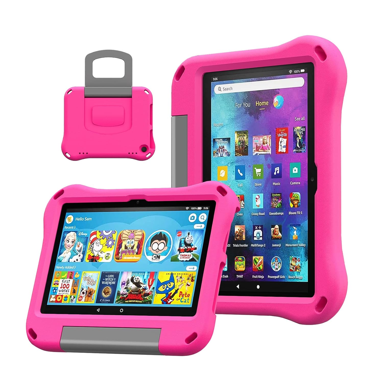 Fire HD 8 Tablet Case,Fire HD 8 Plus Case for Kids,DiHines Shockproof Handle Stand ChildProof
