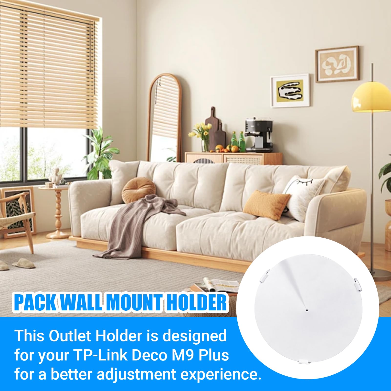 Supporto a parete per TP Link Deco M9 Plus per tutta la casa Supporto per staffa robusto Supporto per router TP Link salvaspazio Collegabile senza cavi disordinati o viti appese (3 pezzi)