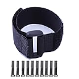 HUAPX Fastening Hook and Loop Cable Straps,10Pack Black Self-Adhesive Cable Ties,Nylon Securing Straps with Buckles,Adjustable and Reusable Cinch Straps for Cords Organized and Tidy(1