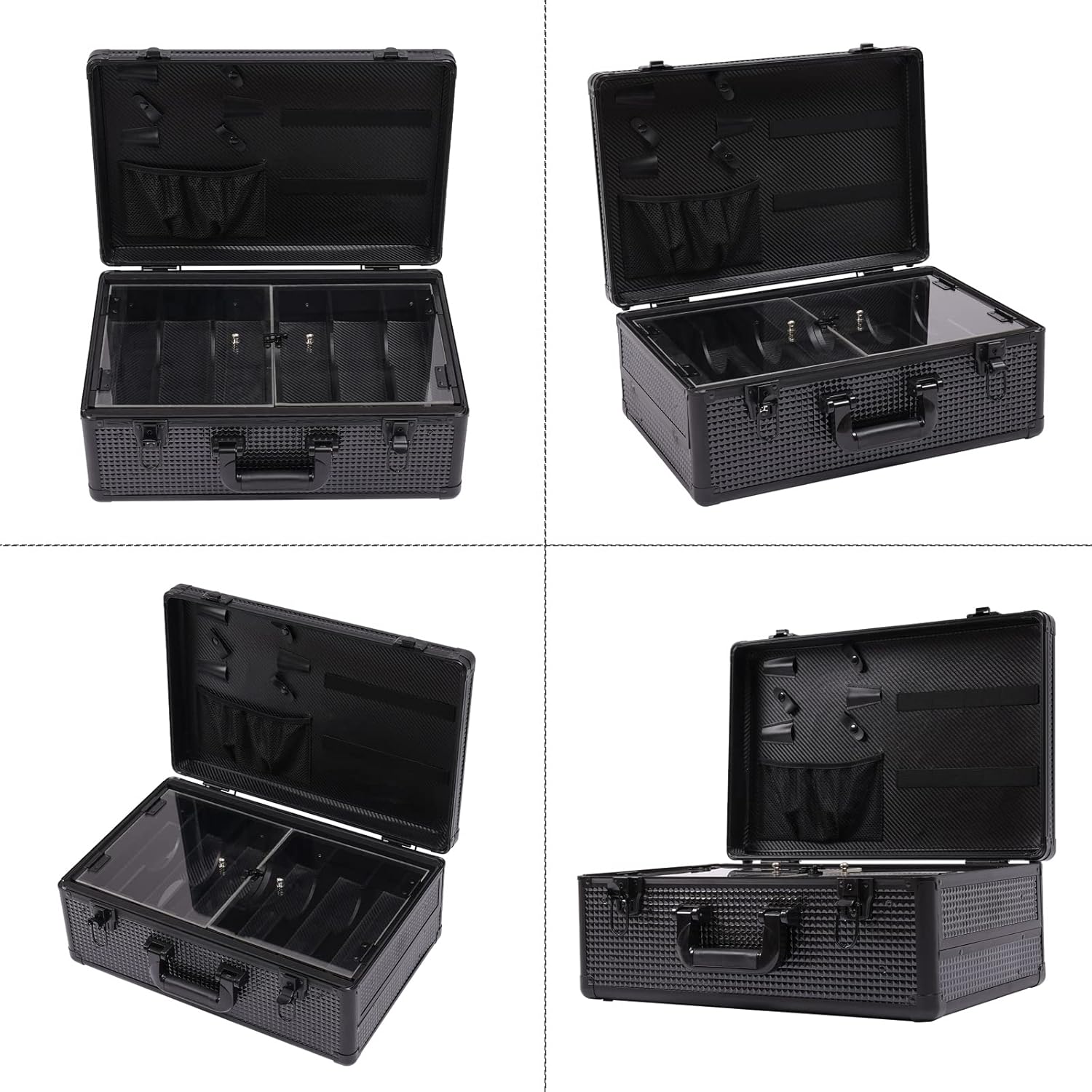 Professional Portable Barber Supplies Tools Storage Case with Lock, Travel Hair Cutting Kit Mobile Barber Stations for Salon Hair Stylist, Black