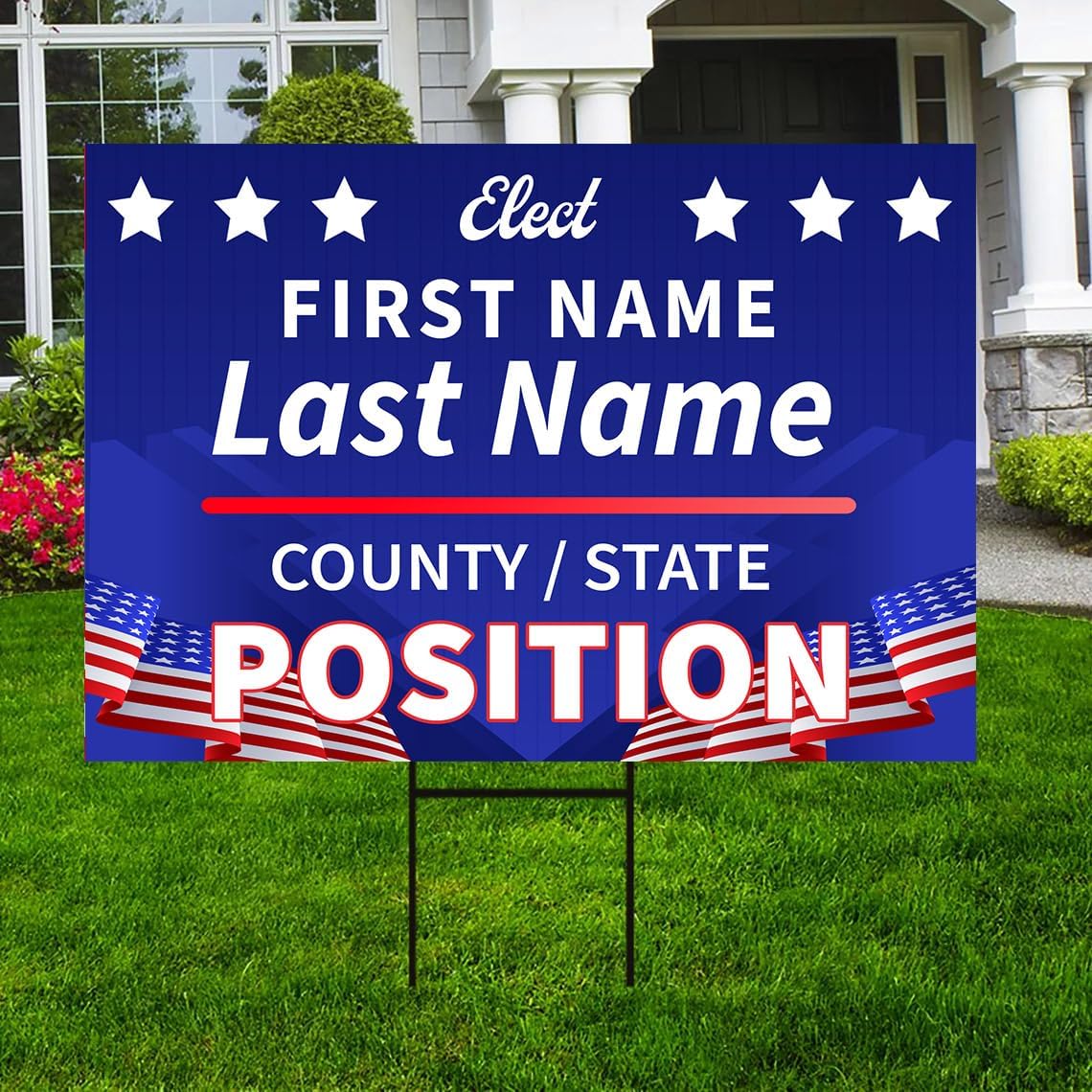 Personalized Campaign Sign, Vote Sign, Vote Advertisement, Election Sign, Election Campaign, Plastic Sign Weatherproof, Printed Front & Back an Accessories Options #4
