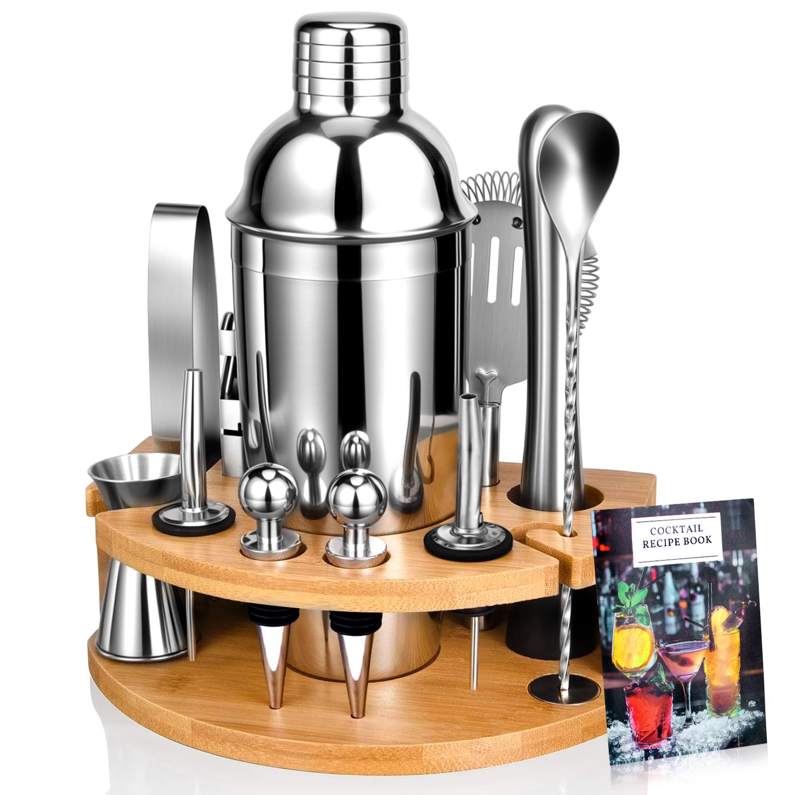 Shaker Per Cocktail In Acciaio Inossidabile 0,7L - Set Barista 3 Pezzi, Miscelatore Professionale Per Whisky, Martini - Regalo Ideale