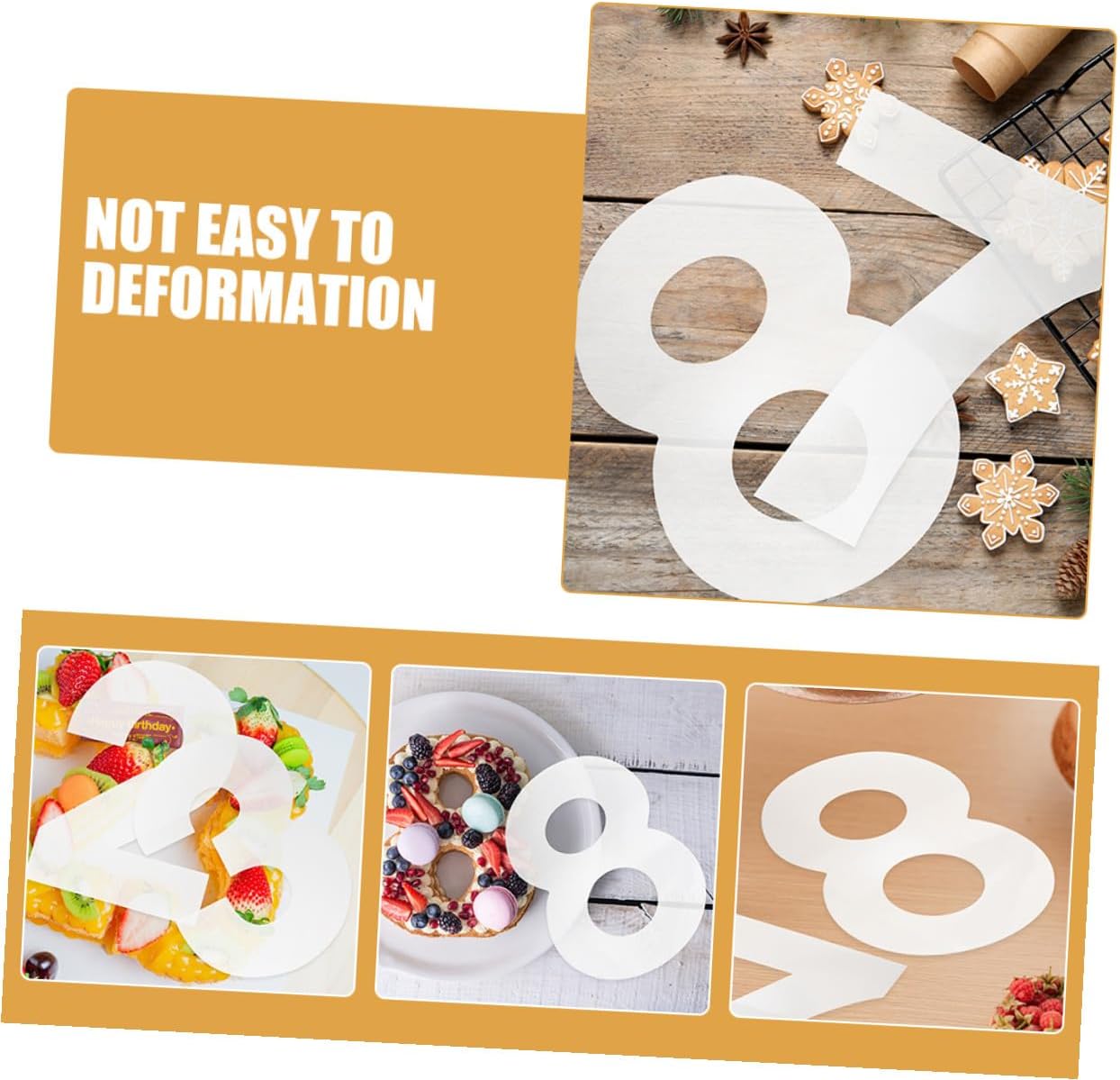 Number Cake Stencils and Fondant Molds Set 10-inch Plastic Baking Forms for DIY Birthday Cake Decorating Numbers 0-8 for Mousse and 2 Sets