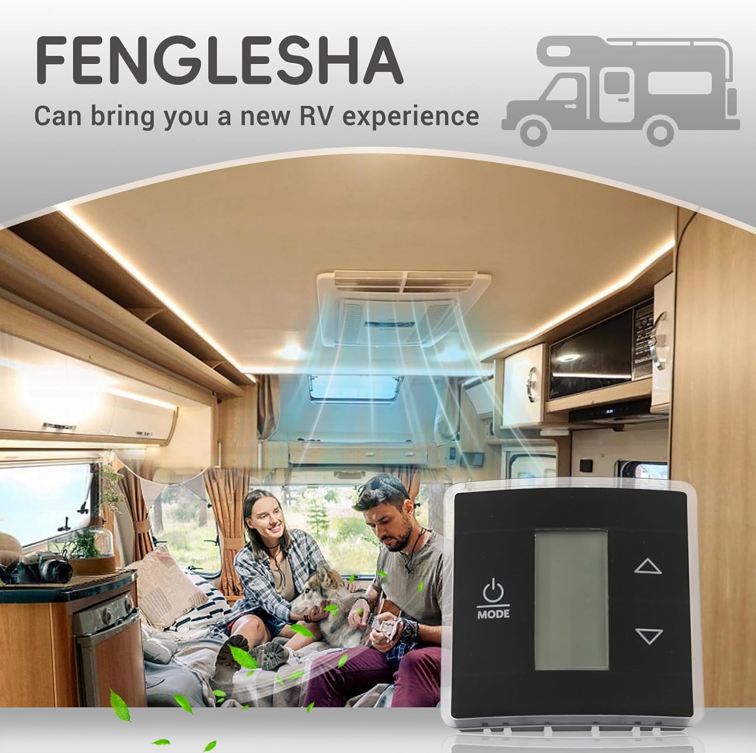 RV Wall Thermostat with Control Board Kit, 3316230.714 Single Zone RV AC Thermostat Compatible with Dometic Air Condtioners B59530、B57915、B59516、640310C、640315C ,640316C