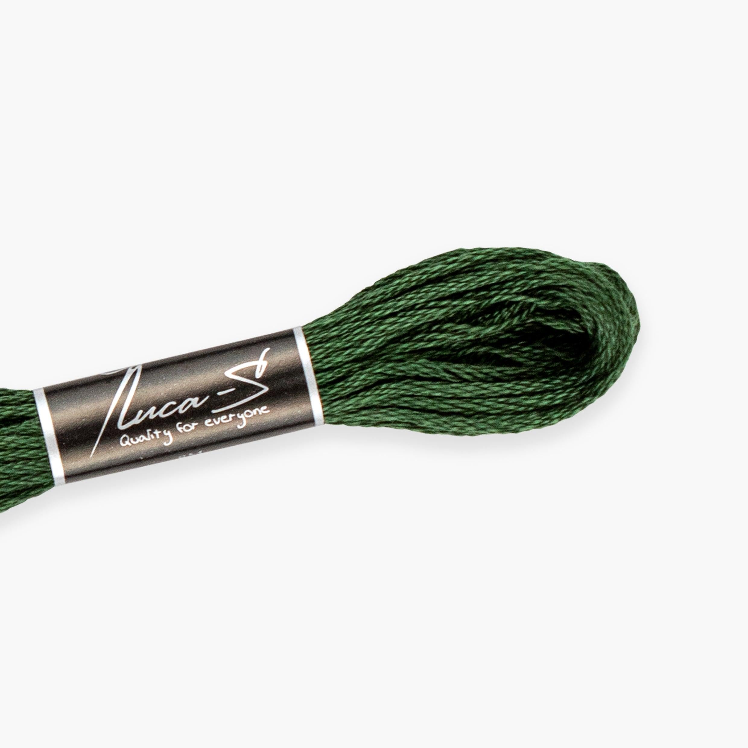 12 Pack of Premium Embroidery Thread Luca-S, 100% Giza Cotton, Oeko TEX Certified Stranded Cotton - 272 / DMC 520 / Anchor 263 — image 1