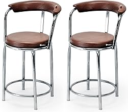 SOMRAJ Comfortable Student Study Chair, Student/Garden/Home/Office/Visitor/Computer/Stool/Work from Home/Rest Chair with Cushion seat Back, Without arms Chair (2, Brown, Standard)
