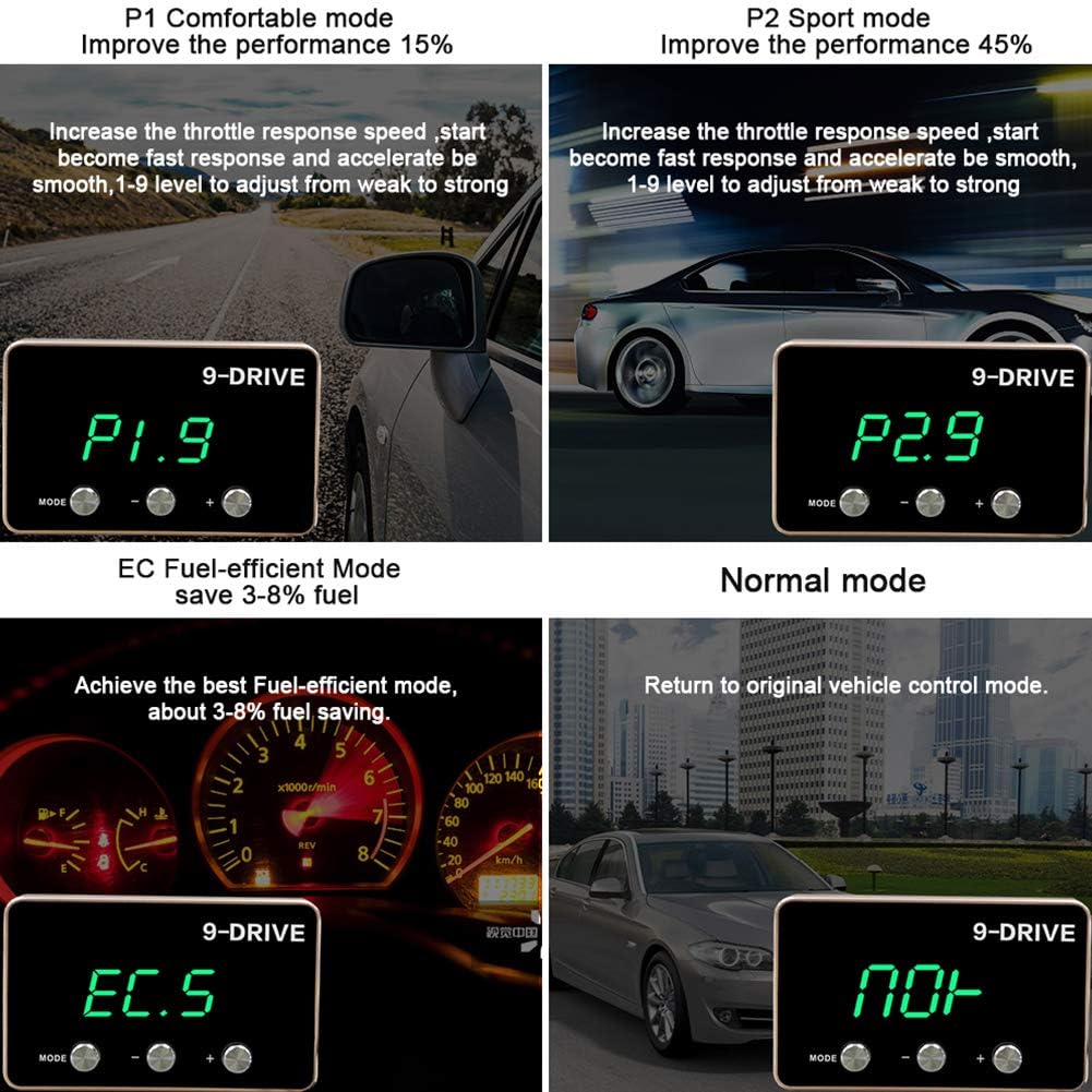 Throttle Response Controller, 9 Drive Modes Smart Electronic Throttle Controller, Racing Accelerator,for FORD LAND-ROVER/Land-Rover/Lincoln/DODGE/CHRYSLER/JEEP