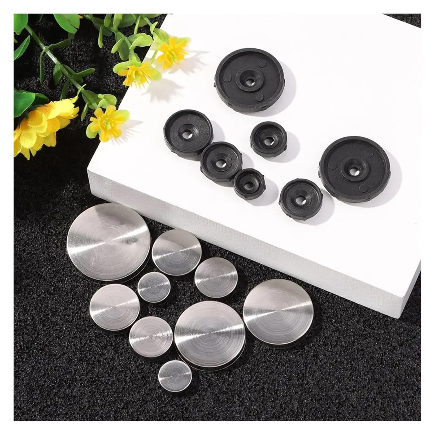 Eisenwaren 8 Sets 12-30mm Mirror Fasteners Screws Decorative Cap Nail Advertising Glass Screw Stainless Steel Cover Furniture Hardware(12mm)