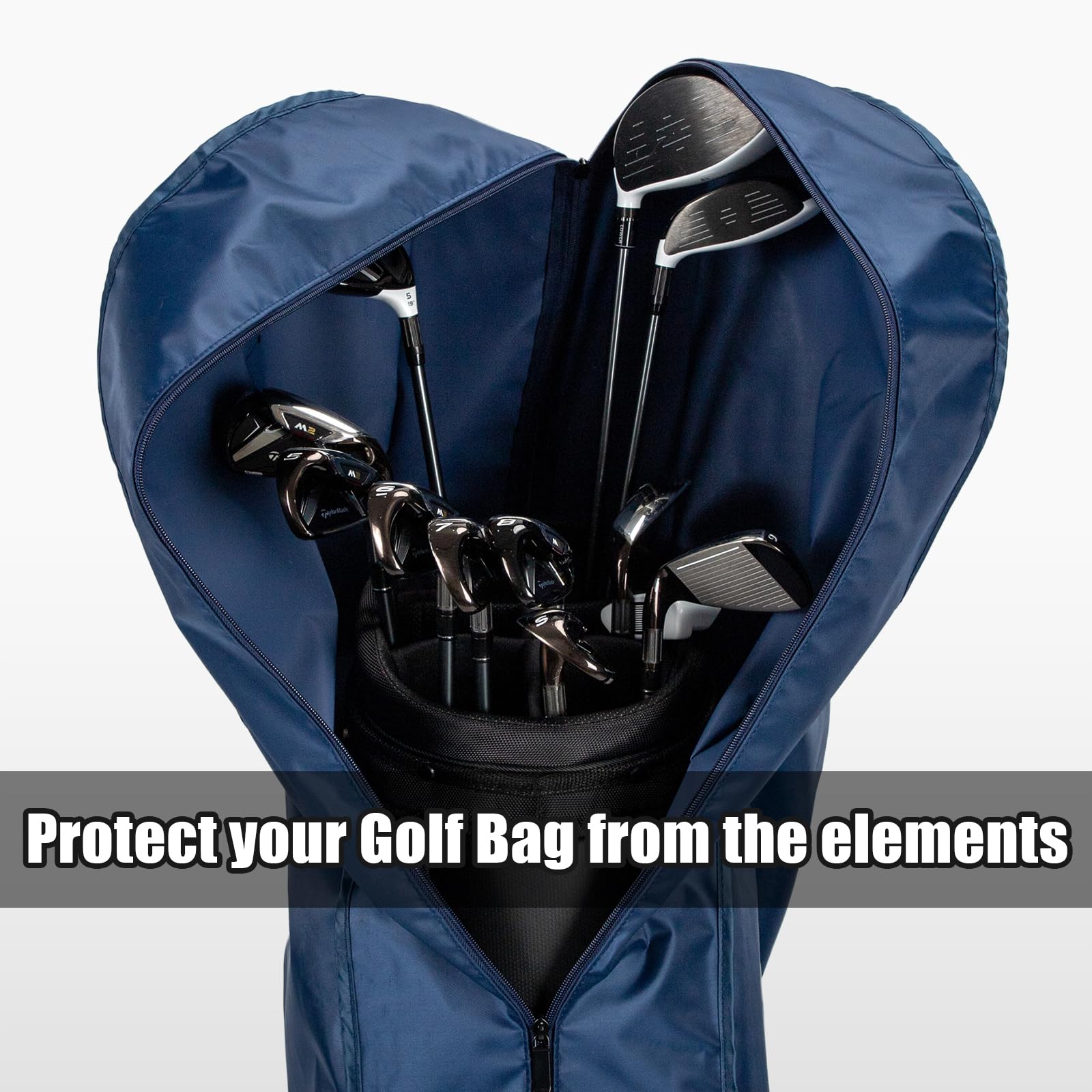 Golftaschen-Regenschutz, 300D PVC, wasserdichte Abdeckung für Golfschlägertasche, Durabale, leicht und einfach zu manövrieren