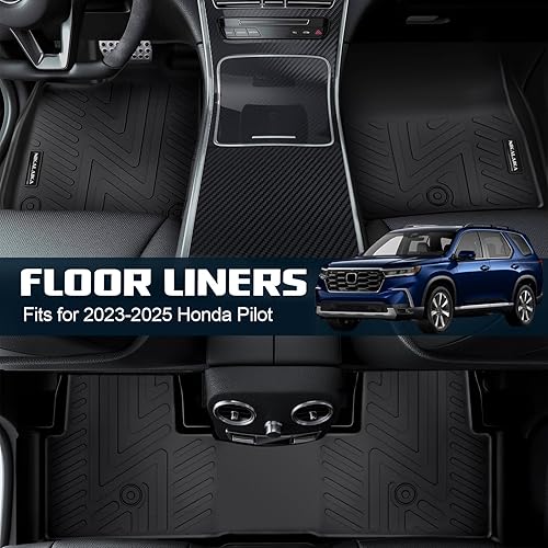 Miniatura 5 de Alfombrillas para Honda Pilot 2023, 2024, 2025, 2026, protección para todo tipo de clima, forros de goma TPE para Honda Pilot 2023-2026, accesorios
