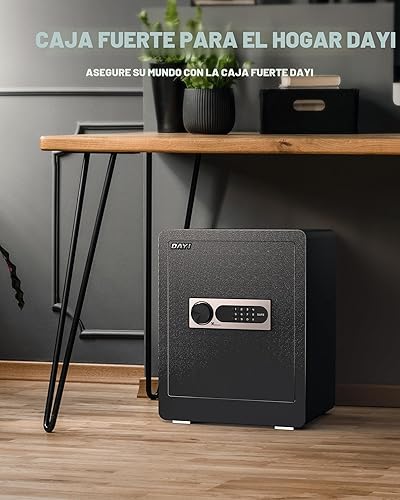 Miniatura 9 de DAYI - D-45 - Caja fuerte con bolsa ignífuga e impermeable para hogar o gabinete para dinero en efectivo y objetos de valor, con teclado electrónico