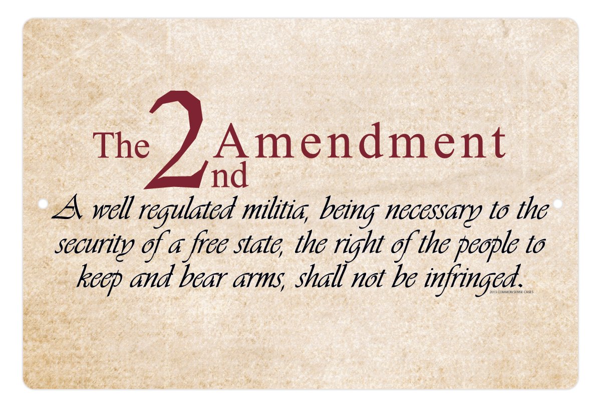 2nd Amendment - Aluminum Sign - 8 x 12 in.