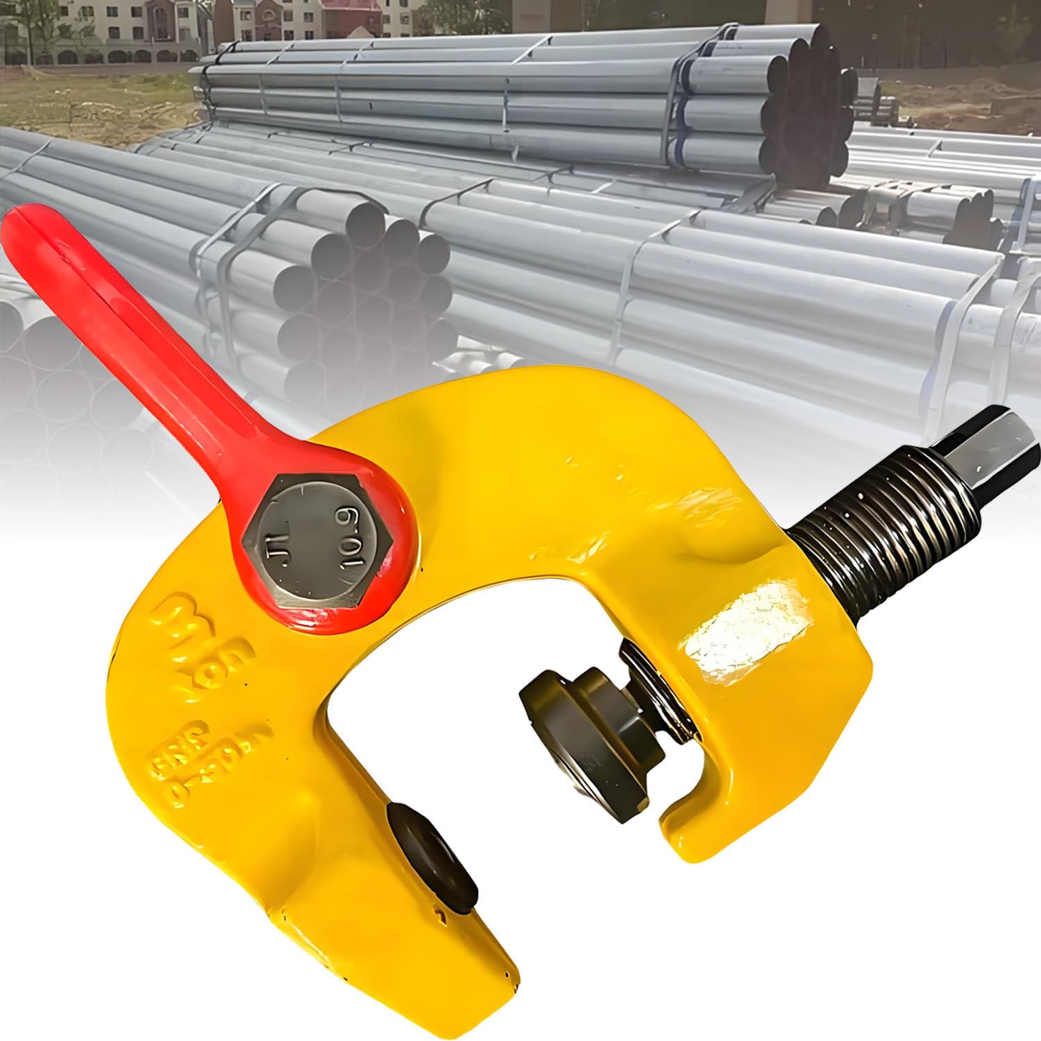 COAKUE 1.5T 3T Screw Lifting Clamp, Heavy Duty Plate Hoist Clamp, Screw Fasten Lifting Clamp, Safe Lock Structure, High Load Bearing for Factory Steel Handling 3T