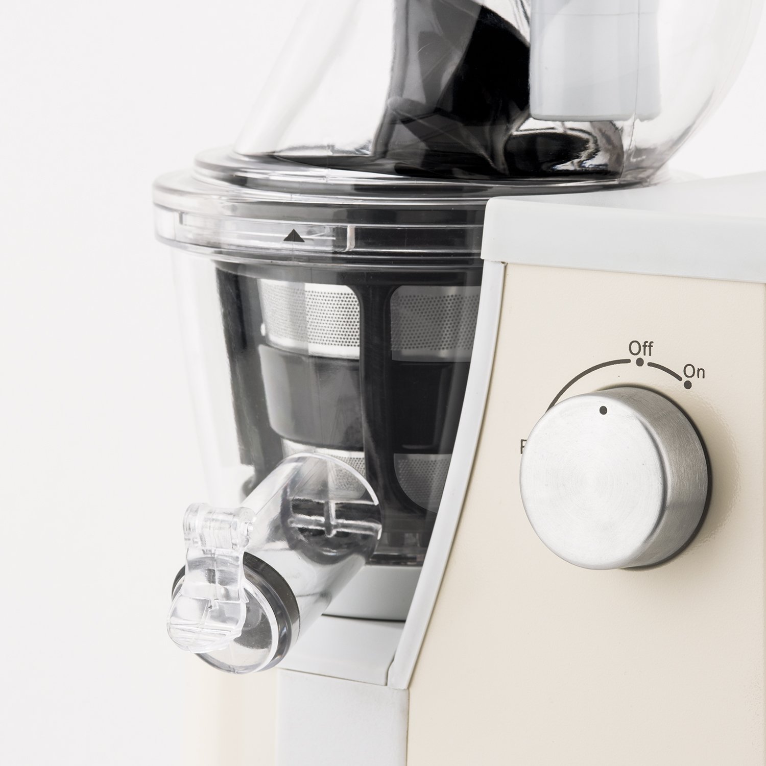 H.Koenig GSXR1952 Estrattore di succo,3 Filtri per succo,Tubo Extra Large, 60 giri/min, Spremitura Lenta, Acciaio Inox, BPA Free 1L, 400W