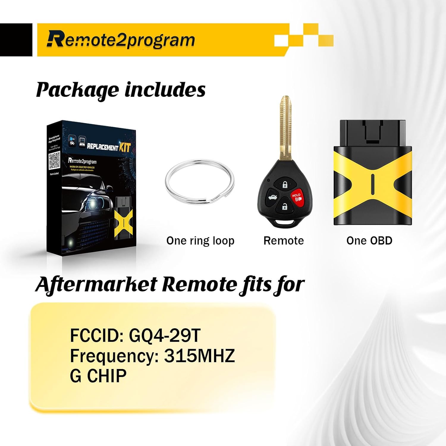 Simple Key Self Programmable Remote/Easy and Safe Car Key fob G chip Repalcement for 2009-2016 Toyota Venza/2010-2013 Corolla with FCC: GQ4-29T
