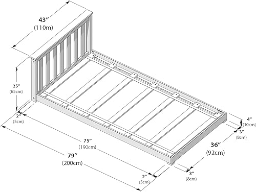 Miniatura 2 de Max & Lily Cama de Piso Clásica Individual, 79.75 Pulgadas, Marco de Cama Baja de Madera Maciza para Niños, Cama de Piso Moderna para Dormitorio
