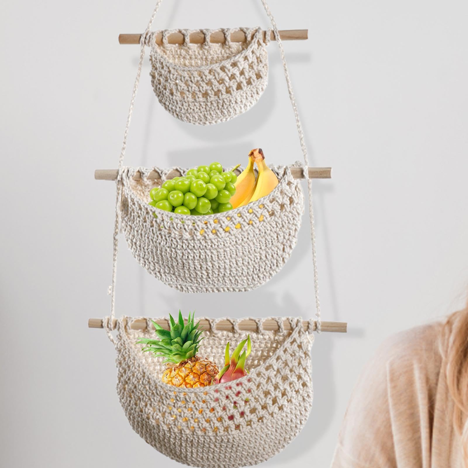 3 pezzi] Borsa Portaoggetti Lavabile Da Appendere Alla Parete, Tasche Portaoggetti Rete Sospese, Organizer Per Guardaroba, Borse In Rete Per Articoli Da Toeletta, Giocattolo Da Bagno, Verdura, Frutta