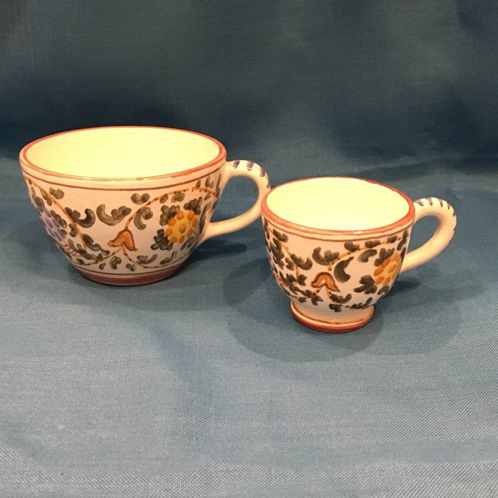 Tasse à café artisanale céramique peinte à la main au tampon pour réchauffer le cœur