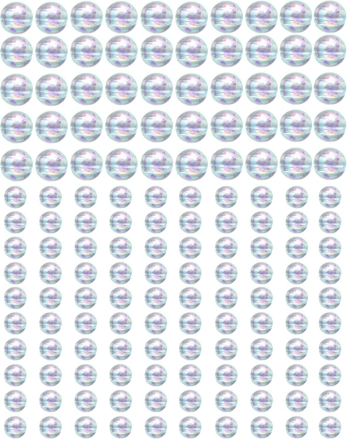 Fishing Beads Fishing Line Bead Flash Colorful Lures Baits Rigs，6/8mm Round Float Fishing Rig Lure Tackle Set for Saltwater Freshwater