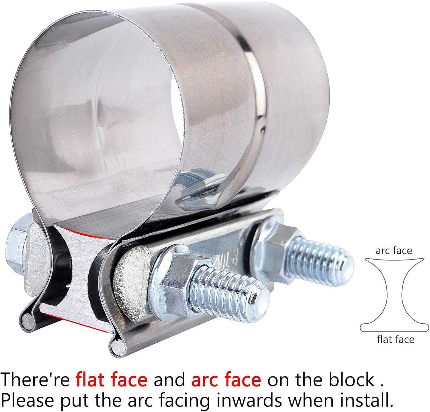 EVIL ENERGY 2" Inlet 3" Outlet Exhaust Burnt Muffler 14.8" Length Bundle with 2.0inch Lap Joint Exhaust Clamp