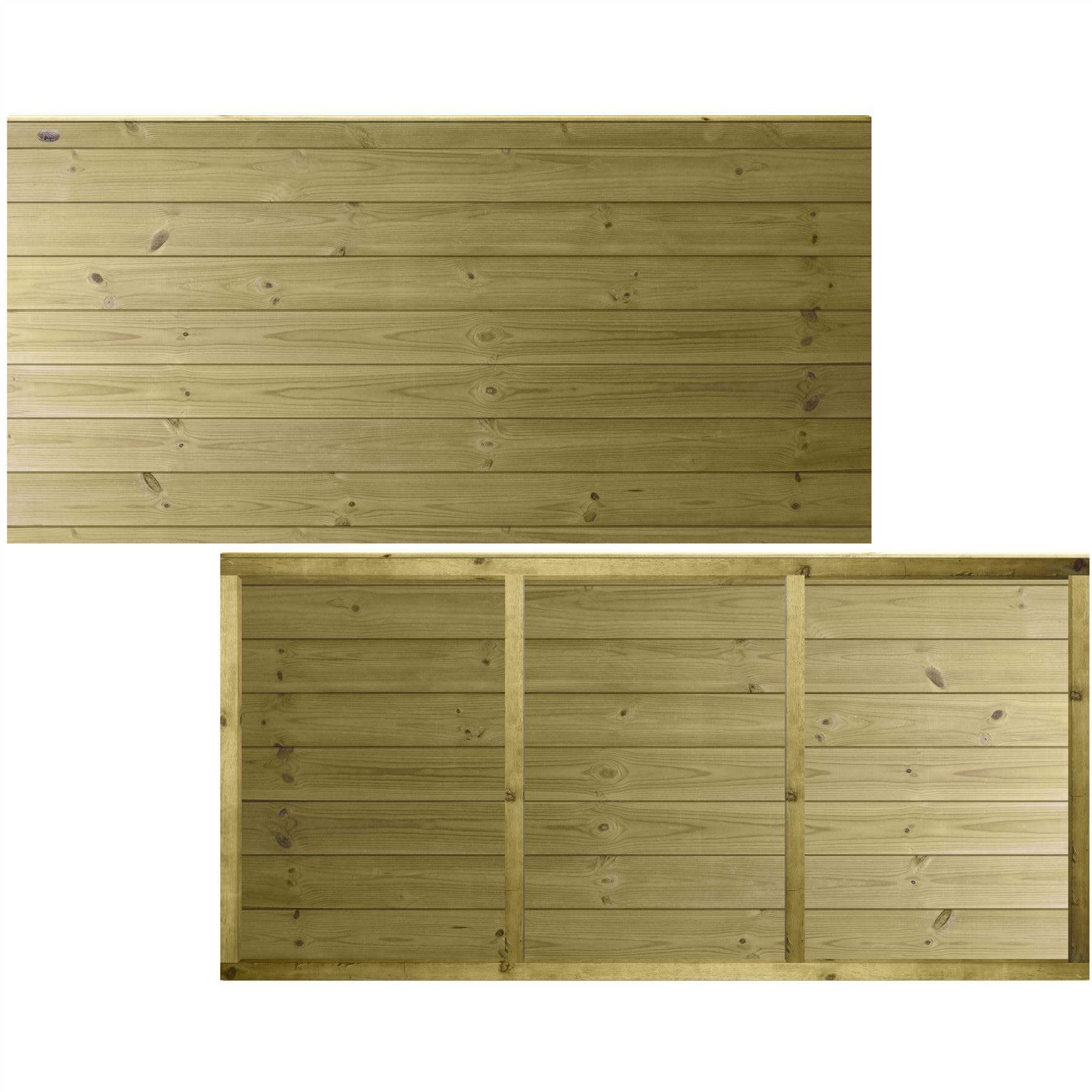 Ultimate Tongue & Groove Fence Panel, 6ft x 3ft Fully Framed Wooden Fencing | Heavy Duty Treated Interlocking Horizontal Boards, Ideal for Any Garden Perimeter (Wide: 182cm x High: 92cm)