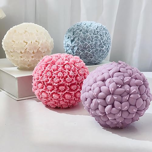 Miniatura 4 de Molde de vela de bola, molde de bola de rosa, molde de flores, molde de resina, molde de arcilla, molde de fundición de resina para joyería, moldes