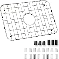 18x12.5 Inch Stainless Steel Kitchen Sink Grid Protector - Centered Drain, Heavy Duty Single Bowl Sink Grate by kitchenhelper